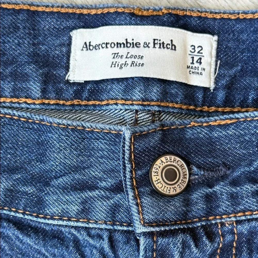 Abercrombie & Fitch the loose high-rise jeans size 32 in Deep Blue - Picture 2 of 7